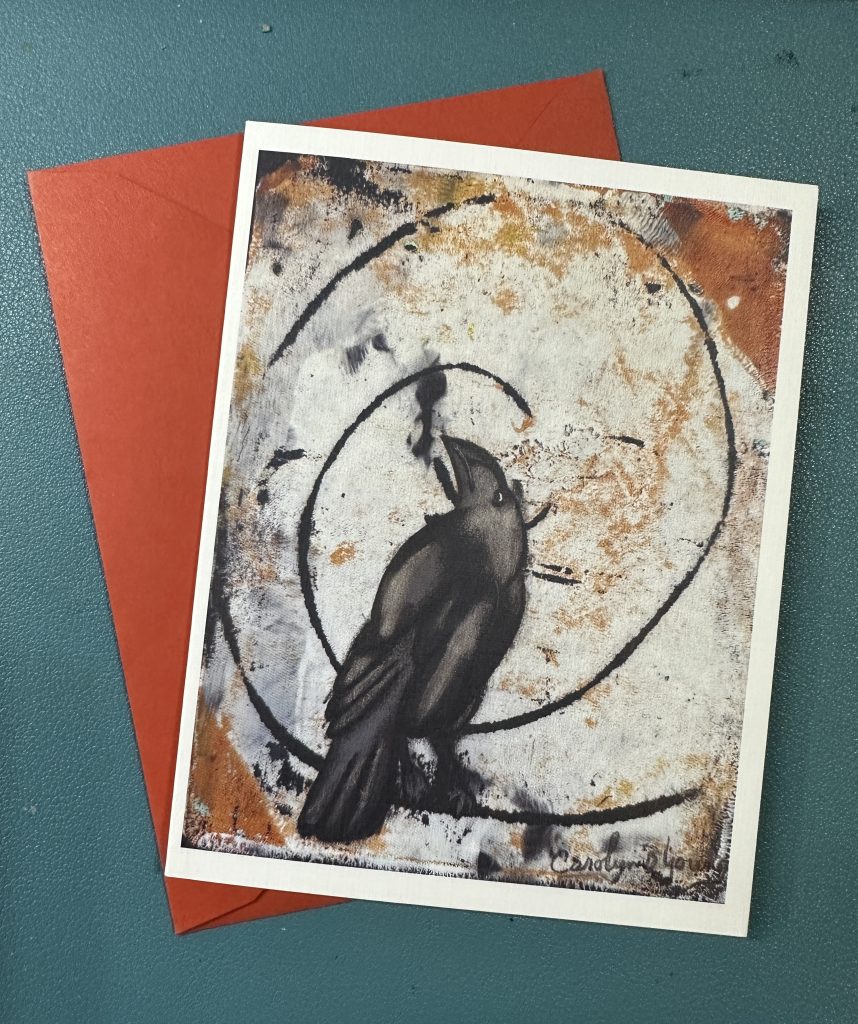 Raven painting notecard