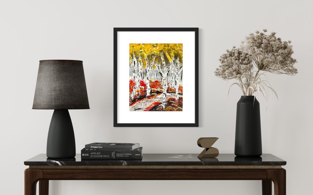 birch tree painting