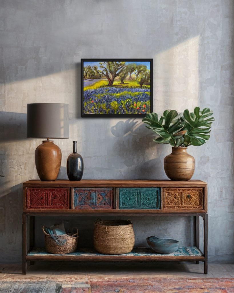Bluebonnet landscape painting